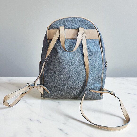 Michael Kors Brown Large Backpack with Gold & White Stripe - Picture 3 of 6